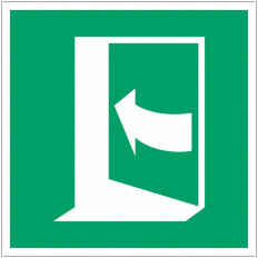 Painel adesivo ISO 7010 "Porta de emergência com abertura para