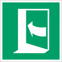 Panneau adhésif ISO 7010 « Ouverture de porte de secours à