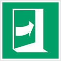 ISO 7010 "Right-Hanging Emergency Door" Adhesive Panel - E023