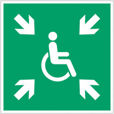 Panneau adhésif ISO 7010 « Point de rassemblement pour