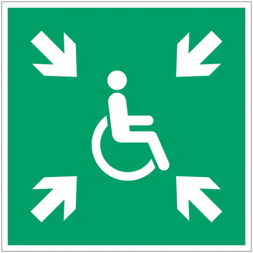 ISO 7010 "Assembly Point for Persons with Disabilities"