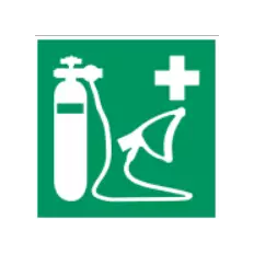 ISO 7010 "Oxygen Administration Equipment" Adhesive Panel -