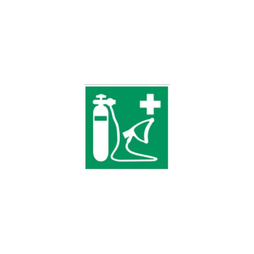 ISO 7010 „Ausrüstung zur Sauerstoffverabreichung“ Klebeplatte –