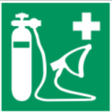 ISO 7010 "Oxygen Administration Equipment" Adhesive Panel -