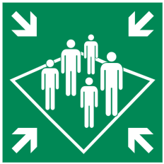 Panel adhesivo "Punto de Ensamblaje" ISO 7010 - E032 Mejor