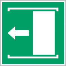ISO 7010 "Tür nach links gleitend" Klebeplatte - E034 Bester