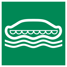 Panneau adhésif ISO 7010 « Radeau de sauvetage » - E036 Vente