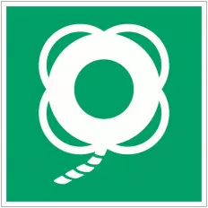 ISO 7010 „Rettungsring mit Seil“ Klebeplatte - E041 Bester