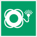Panneau adhésif « Bouée de sauvetage lumineuse » ISO 7010 -