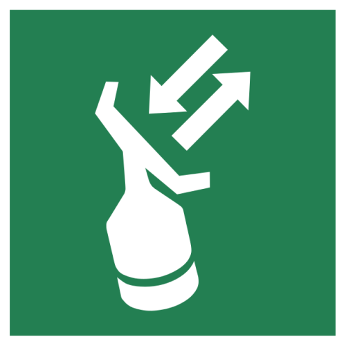 ISO 7010 „Signal zum Verlassen des Schiffes“ Klebeplatte – E047