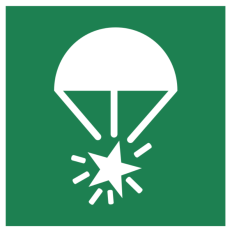 ISO 7010 "Parachute flares" adhesive panel - E049 Best Price