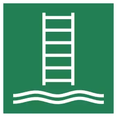 ISO 7010 "Embarkation or Rescue Ladder" Adhesive Panel - E053