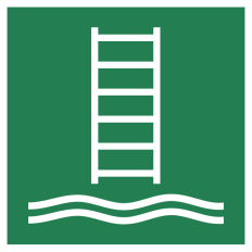 Pannello adesivo ISO 7010 "Scala di imbarco o di salvataggio" -