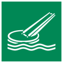 Panneau adhésif ISO 7010 « Point de lancement du filet de