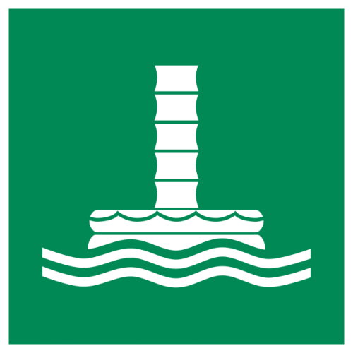 Panel adhesivo ISO 7010 "Punto de lanzamiento con tobogán de