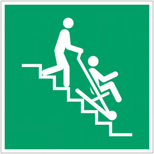 Pannello adesivo ISO 7010 "sedia di evacuazione" - E060 Miglior