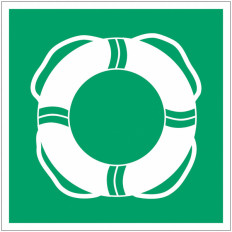 Panel adhesivo ISO 7010 "Equipos de rescate acuático" - E061