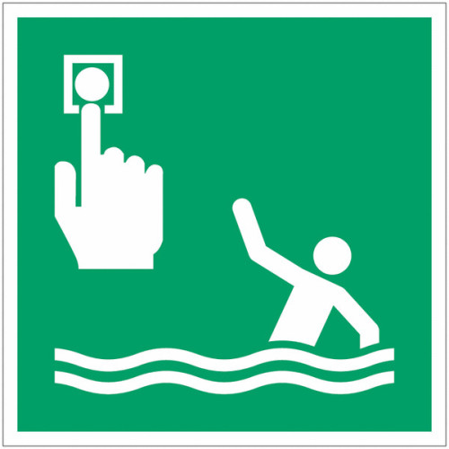 ISO 7010 „Mann-über-Bord-Alarm“ Klebeplatte – E069 Bester
