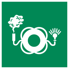 ISO 7010 "Lifeguard Ring with Light and Smoke" Adhesive Panel -