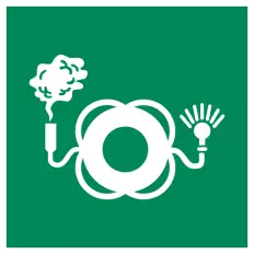 Pannello adesivo ISO 7010 "Anello di salvataggio con luce e