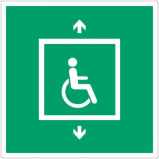 Painel adesivo ISO 7010 "Elevador de emergência para pessoas