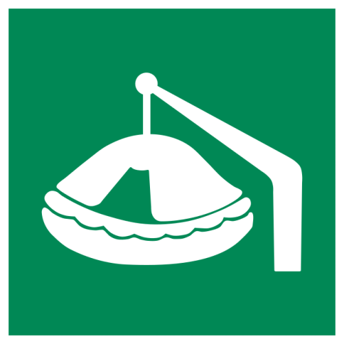 Painel adesivo ISO 7010 "Balsa salva-vidas rígida com