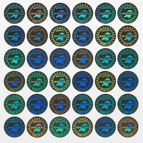 64 holograms guarantee and safety 19mm seals written "MADE IN
