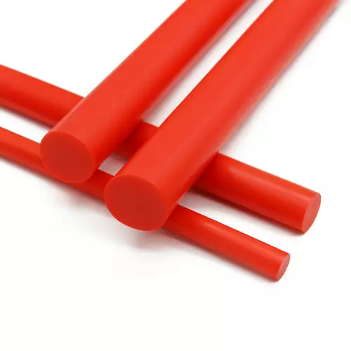 Tondo Poliuretano in Vulkollan® Adiprene® lunghezza 500mm rosso