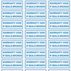 100 "Warranty void" Adhesive anti-tampering labels - 10x20mm