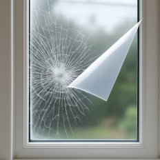 Anti-shatter/break-through film: increases glasses security and