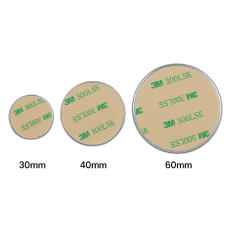 5 Metal disc plates with 3M ™ magnetic double sided tape for