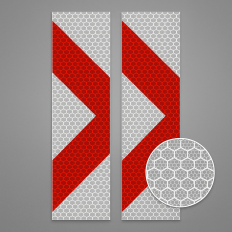 3M™ Red and white car park platform chevron hazard warning film