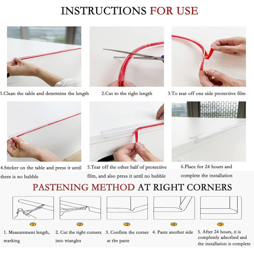 Paraspigoli Trasparente in PVC — Striscia da 1 Metro per