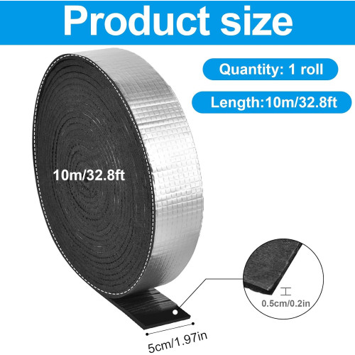 Self-sealing aluminum pipe insulation tape — 50 mm × 10 m