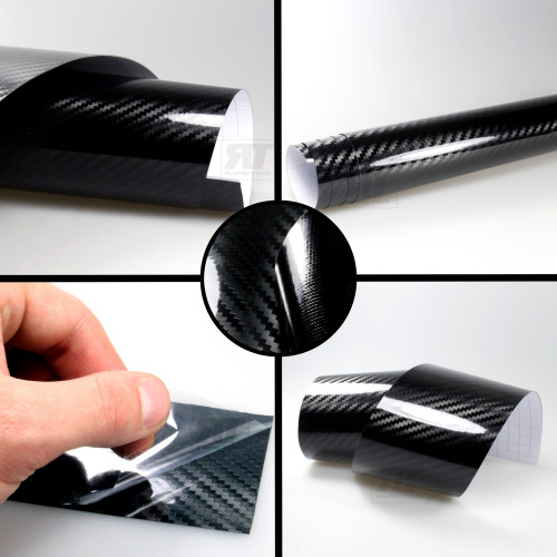 5D High Gloss Black Carbon Fiber Car Wrap decorative film Best