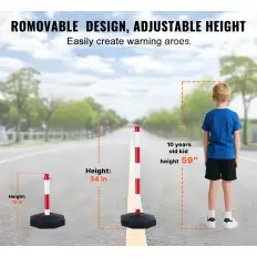 Road set with plastic poles and chain for delimitation and 2