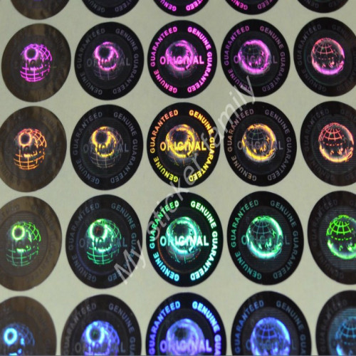 Etiquettes holographiques à témoin d'intégrité avec cachet de