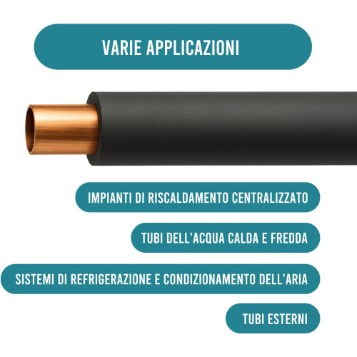 Gaine isolante en mousse PE noire pour tuyaux Ø13/Ø32 mm, 1,7 m