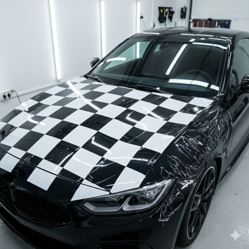 Pellicola adesiva con bandiera a scacchi...