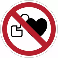 ISO 7010 Prohibition Signs "No access for pacemaker...