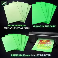 5x A4 Klebepapier leuchtend im Dunkeln für... 2
