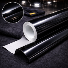 Film autocollant en vinyle noir brillant pour la...