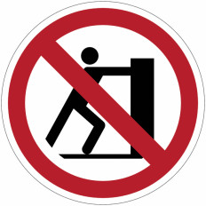 ISO 7010 "No Pushing" Prohibition Signs - P017