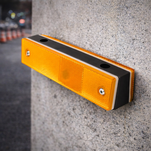 Wall Orange Reflector in black plastic - 1180x50x40mm