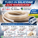 Tubo in Silicone Trasparente Alte Temperature – Rotolo 10 m (Ø a scelta)