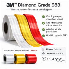 Nastro adesivo omologato retroriflettente 3M™ Diamond...
