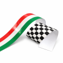 Reflektierender Aufkleber italienische Flagge und Schachbrett für Piaggio Vespa Auto Motorrad