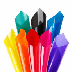 Film transparent coloré adhésif pour fenêtres en 8 couleurs