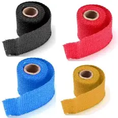 Thermal fiber glass tape heat protection manifold exhaust...