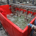 Acid-resistant PVC sheet for lining galvanic tanks
